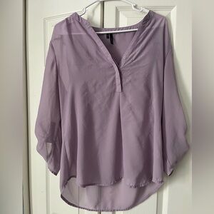 Maurices Light Purple Sheer Blouse